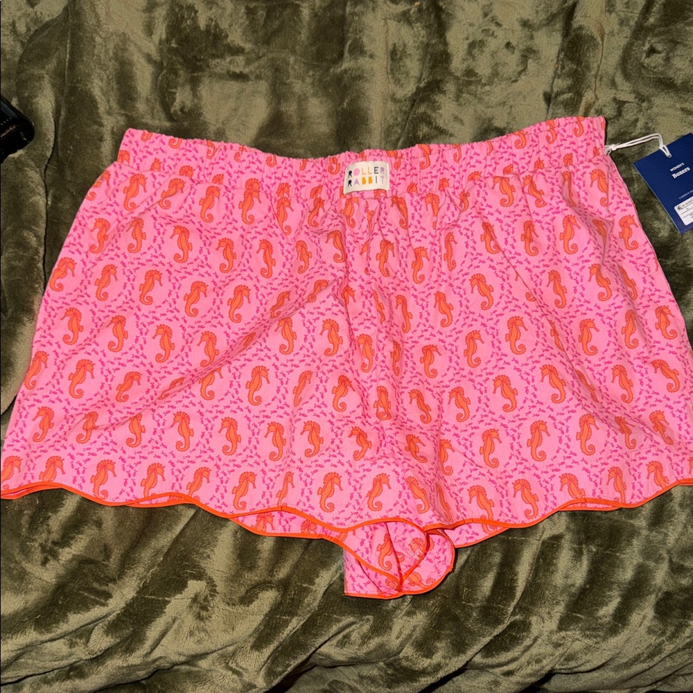 Roller Rabbit X Target Women’s Seahorse Poplin Boxer Shorts - Picture 2 of 8